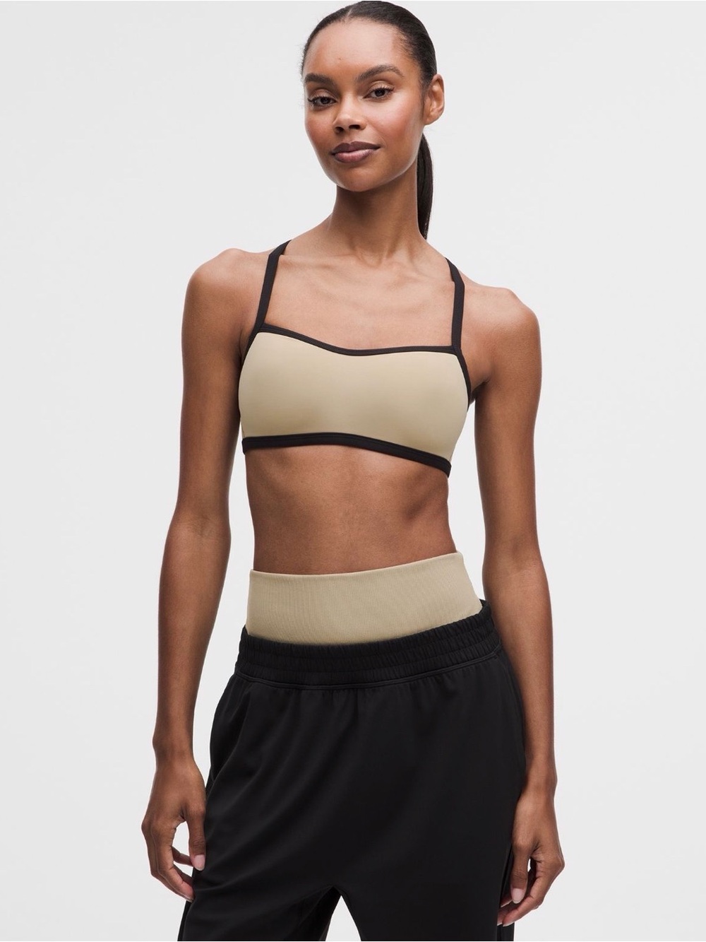 Lululemon Like a Cloud Bra B/C Contrast Trim Rumble Crumble Black Size 8 NWT